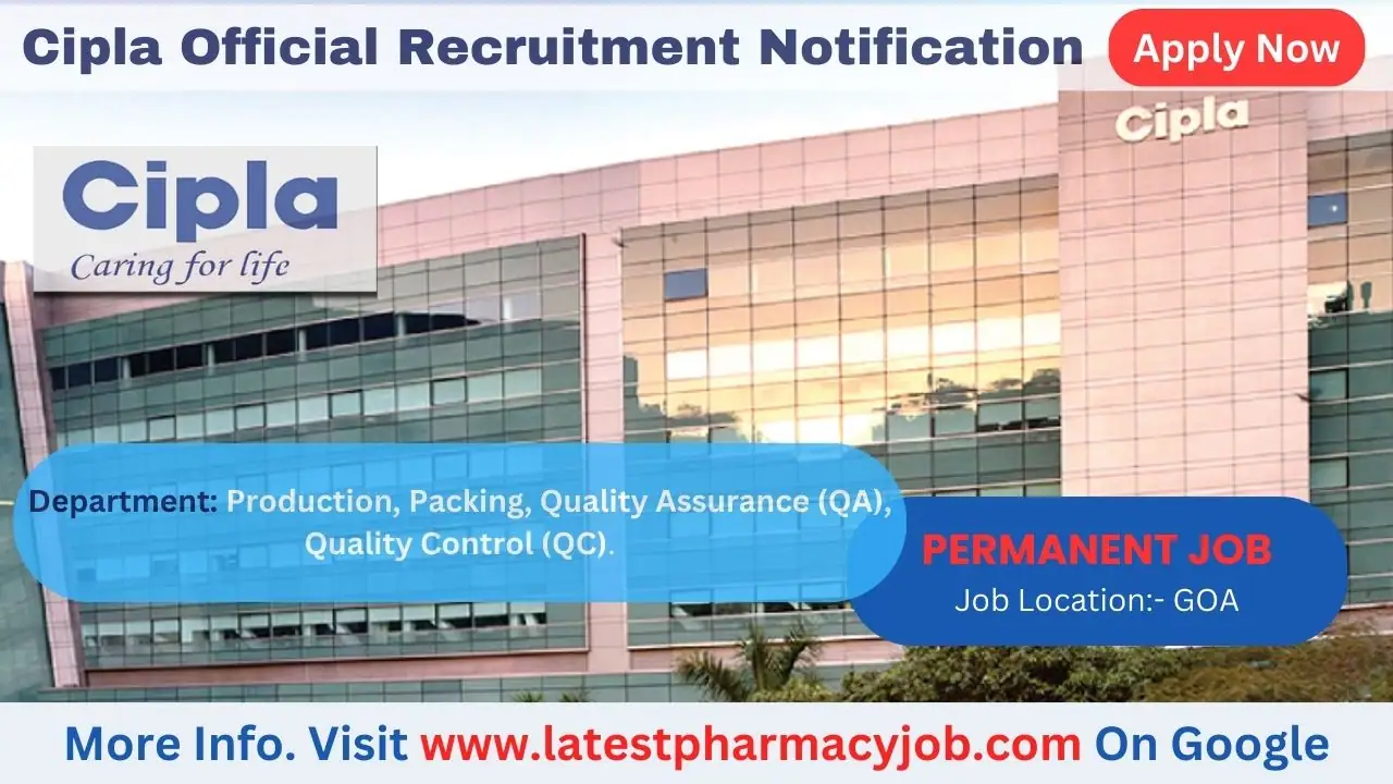 Cipla Hiring 2024