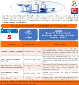 Pharma Jobs in Vadodara 1