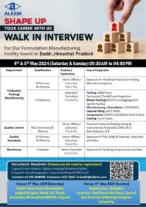 Pharma Walk-In Interview in Gujarat 1